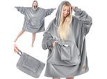 KESSER® Hoodie Decke Kuscheldecke mit Ärmeln Deckenpullover Vielseitig Tragbare Decke zum Anziehen für Damen & Herren, Sweatshirt Warm Kuschelpullover Erwachsene weich Ärmeldecke Oversize