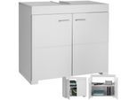 tectake® Waschbeckenunterschrank, 2 geräumige Fächer, 2 leichtgängige Flügeltüren, 60 x 35 x 56 cm