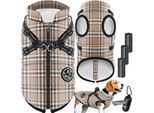 LOVPET® Hundejacke Hundemantel mit Geschirr, inkl. 45 Stück Kotbeutel + Spender, Hunde Winterweste gefüttert wasserdicht, Gepolsterte Weste Mit Brustgurt, Reflektoren, D-Ring