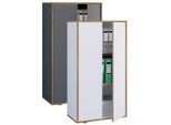 VCM Holz Büroschrank Ordner Aktenschrank Büromöbel Schrank Salia 3-fach Breite 60 cm Drehtüren