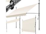 tectake® Klemmmarkise, mit Handkurbel, höhenverstellbar 211 - 304 cm, einfache Montage