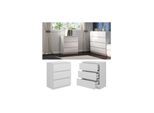 Vicco Kommode Calisto, Weiß 70 x 78,5 cm, mit 3 Schubfächer, Highboard, Schrank