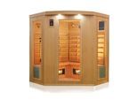 Dewello® Infrarotkabine Infrarotsauna HALEY 160cm x 160cm inkl. 8 Vollspektrumstrahler, Bodenstrahler, Radio, Farblicht