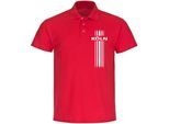 multifanshop Poloshirt - Köln - Streifen - Druck weiß - Polo