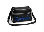 multifanshop Retrotasche - Karlsruhe - Schriftzug - Druck blau - Tasche