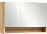 Spiegelschrank WELLTIME "Stubach", braun (wotaneiche), B:100cm H:64cm T:20cm, Holzwerkstoff, Schränke, Spiegelschrank, Breite 100 cm