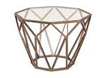 Xxxl Beistelltisch , Bronzefarben , Metall, Glas , achteckig , 55x38x55 cm , Wohnzimmer, Wohnzimmertische, Beistelltische
