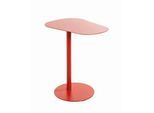 Xxxl Beistelltisch , Rot , Metall , organisch , Säule, rund, Bodenplatte , 38x60x53 cm , Wohnzimmer, Wohnzimmertische, Beistelltische, Beistelltische Metall