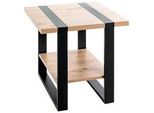 Xxxl Beistelltisch , Schwarz, Eichefarben , Metall, Holzwerkstoff , quadratisch , eckig, Flachrohr , 45x45x45 cm , gastro- und objekttauglich, einfacher Aufbau , Wohnzimmer, Wohnzimmertische, Beistelltische, Beistelltische Metall