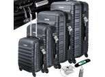 KESSER® 4tlg. Hartschalenkofferset Hartschalenkoffer Reisekoffer Set Reisekofferset Trolley Koffer Inkl. Kofferwaage + Gepäckanhänger Rollkoffer Schloss 4 Rollen ABS-Hartschale Teleskopgriff S-M-L-XL