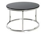 Xxxl Beistelltisch , Schwarz, Edelstahlfarben , Metall, Glas , rund , Flachrohr , 60x36x60 cm , Wohnzimmer, Wohnzimmertische, Beistelltische, Beistelltische Metall