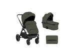 Kikkaboo Kinderwagen Tiffany 2 in 1 Babywanne, Sportsitz, Wickeltasche, PU-Räder dunkelgrün