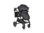 Moni Kinderwagen 2 in 1 Tokyo 22 kg umbaubar Wickeltasche Stoßdämpfer klappbar schwarz