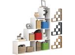 VCM Holz Stand Treppenregal Stufenregal Standregal Raumteiler Bücherregal Dubila L