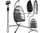 tectake® Hängesessel, mit extra dickem Sitz- und Kopfkissen, Belastbarkeit 160 kg, inklusive Schutzhülle, 98 x 107 x 202 cm