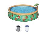 Bestway 57416 - Fast Set Pool - Paradise Palms (457x84cm) inkl. Filterpumpe Swimmingpool