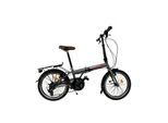 20 Zoll Alu Faltrad Klapprad Shimano 7-Gang-Schaltung Klappfahrrad Grau-Rot