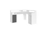 byLIVING Schreibtisch FOX, Breite 139 cm, weiß/anthrazit, offene Fächer, Ablage