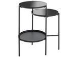 Xxxl Beistelltisch , Schwarz , Metall, Glas , rund , Rundrohr , 39x71x56 cm , gastro- und objekttauglich , Wohnzimmer, Wohnzimmertische, Beistelltische, Beistelltische Metall