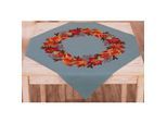 Stickmitteldecke "Herbstlaub"