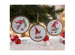 buttinette Miniatur-Stickbilder "Wichtel", Ø 10 cm, 3er-Set