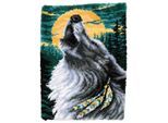 Knüpfteppich "Wolf", 55 x 81 cm