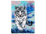 Knüpfteppich "Weißer Tiger", 55 x 81 cm