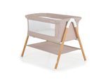 Moni Beistellbett Kalinihta Matratze mit Reißverschluss, Moskitonetz, Holzdruck hellbraun