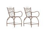 CLP 2er Set Stühle Sheela I Gartenstühle Aus Metall I Metallstuhl Mit Armlehnen Im Jugendstil