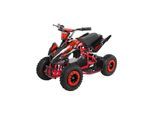 Kinderquad Racer 1000, Pocket-Quad mit 1000 Watt Elektromotor, 3 Batterien, Stoßdämpfer, bis 24 km/h (Schwarz Rot)