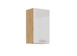 Hängeschrank 45 cm Eiche Artisan + Weiß Hochglanz Küchenzeile Küchenblock Küche