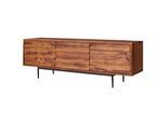 Massives TV-Board 150 cm Sheesham Massivholz Fernsehschrank mit 3 Türen Lowboard