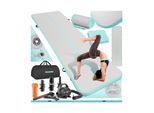 tectake® Airtrack Trainingsmatte, aufblasbar, rutschfestes, hochwertiges PVC, inkl. Transporttasche, 397 x 104 x 10 cm