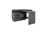 byLIVING Winkelschreibtisch BELFAST, Breite 129 cm, anthrazit/Artisan Eiche