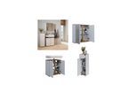 Vicco Badmöbel-Set Didi Weiß Eiche 3 Teile Midischrank mit Schublade