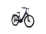SAXONETTE Premium Sport E-Bike Scheibenbremsen Federgabel Mittelmotor 10 Gang Nabenschaltung Wave nightblue glänzend