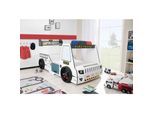 Autobett Kinder 90x200 cm Feuerwehrbett "Rio Firetruck" mit LED-Licht und Sirenenoptik