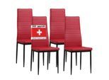 Albatros Esszimmerstühle MILANO 4er Set, Rot - Polsterstuhl mit Kunstleder-Bezug, Modernes Stilvolles Design am Esstisch - Küchenstuhl oder Stuhl Esszimmer mit hoher Belastbarkeit bis 110kg