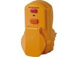 Brennenstuhl Personenschutz-Adapter BDI-A 2 30, 16A, 3500W, Berührungsschutz, Klappdeckel, zweipolige Abschaltung, für Aussen- und Innenbereich, L 105 x B 50 x H 95 mm, gelb