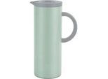 Homeware Profession. Isolierkanne , Hellgrau, Mintgrün , Metall, Kunststoff, Glas , Uni , 1 l , Lfgb , Tragegriff, lebensmittelecht, Vakuum, abnehmbarer Deckel, hält warm, hält kalt, Einhandbedienung, Ausgießen per Knopfdruck, hitzebeständig , Geschirr, Kannen & Karaffen, Thermosflaschen
