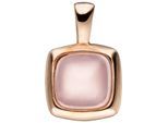 Kettenanhänger JOBO "Anhänger quadratisch", rosa (roségoldfarben), Schmuckanhänger, Damen, Silber 925 (Sterlingsilber), Kettenanhänger, 925 Silber roségold vergoldet mit Glasstein