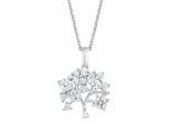Kette mit Anhänger AMOR "Baum", silber (silber, 925), Halsketten, Damen, Silber 925 (Sterlingsilber), L: 45 B: 1mm, mit Zirkonia (synth.), B:1mm
