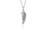Kette mit Anhänger KUZZOI "Herren Flügel Feder Boho 925 Silber", grau, Halsketten, Herren, 55, ohne Stein, Silber 925 (Sterlingsilber), L: 55