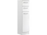 Unterschrank SAPHIR "Quickset 335 Badschrank, 1 Wäschekippe, 2 Schubladen, 30 cm breit", weiß, B:30cm H:119cm T:33cm, Holzwerkstoff, Schränke, Unterschrank, Badezimmer-Unterschrank, Weiß Glanz, Griffe in Chrom Glanz
