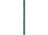 Zaunpfosten ALBERTS, grün, B:6cm H:225cm T:4cm, Stahl, Zaunpfosten, 60x40 mm für Doppelstabmattenzaun, 225 cm, mit Klemmlaschenbefestigung