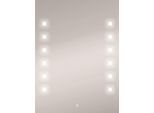 LED-Lichtspiegel JOKEY "Capella II", silber, B:60cm H:80cm T:2,9cm, Spiegel, 60 x 80 cm