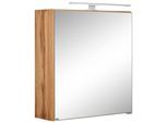 Spiegelschrank WELLTIME "Davos", braun (eichefarben), B:60cm H:64cm T:20cm, Schränke, Spiegelschrank, mit LED Beleuchtung