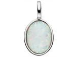 Kettenanhänger JOBO "Anhänger mit Opal-Imitation", silber (silber 925), Schmuckanhänger, Damen, Silber 925 (Sterlingsilber), Kettenanhänger, 925 Silber
