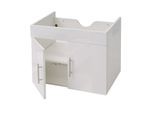 Waschbeckenunterschrank MCW-D16, Waschtischunterschrank Waschtisch Unterschrank Badmöbel, MVG hochglanz 60cm ~ weiß