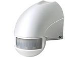 Brennenstuhl Infrarot-Bewegungsmelder PIR 180, Innen-/Aussenbereich, 180° Erfassungswinkel, 12 m Reichweite, IP44, 230 V, einstellbare Einschaltdauer, B 65 x H 90 mm, weiss